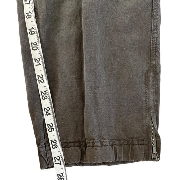 Eileen Fisher Womens Linen Lyocell Cargo Utility Pants Ankle Zip Army Green Size - Picture 5 of 12